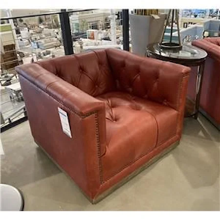 Red Leather Tufted Chair